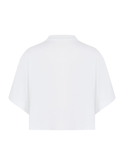 Logo Cropped Jersey Tee (Vintage White)