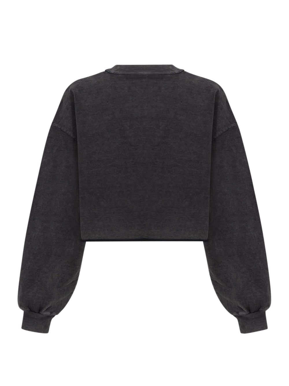 Cropped Sweatshirt with Logo (Washed Black)