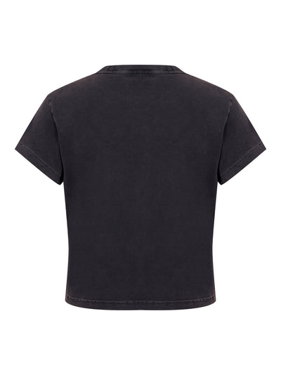 Cotton Shrunken Logo Tee (Washed Black)