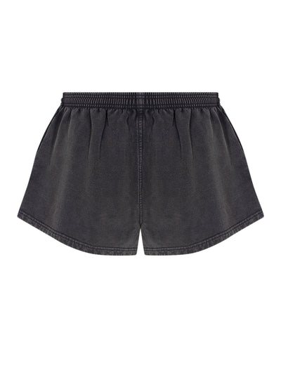 Cotton-Terry Running Shorts (Washed Black)