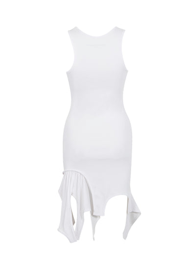 Deconstructed Mini Tank Dress (White)