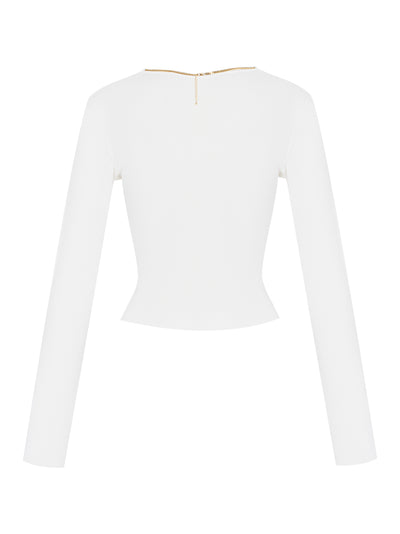 Logo Nameplate Cropped Shirt (White)