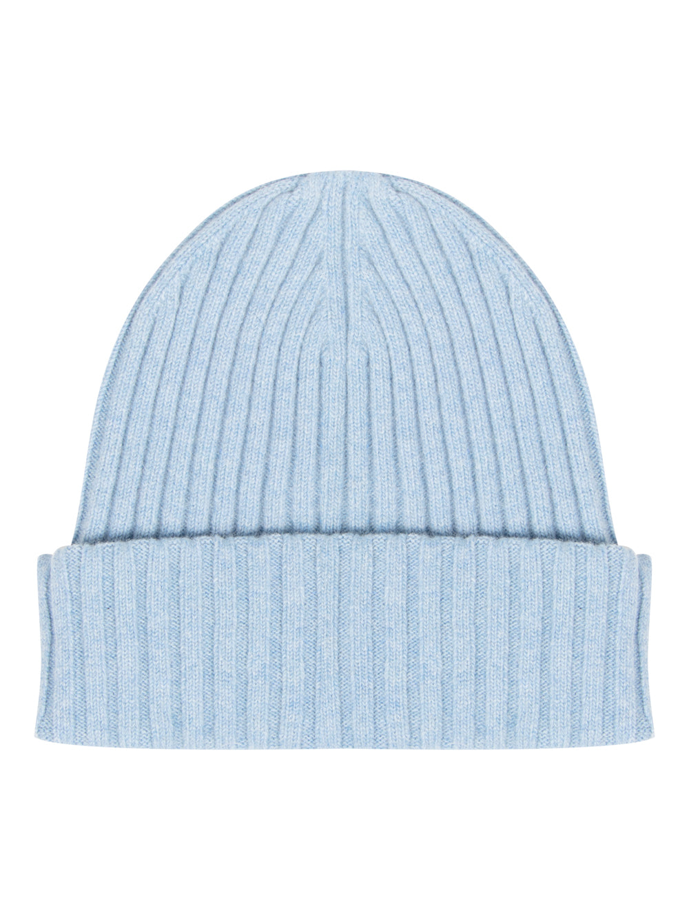 Ribbed Beanie with Logo Flag Tag (Sky Blue)