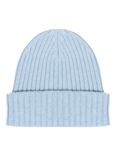 Ribbed Beanie with Logo Flag Tag (Sky Blue)