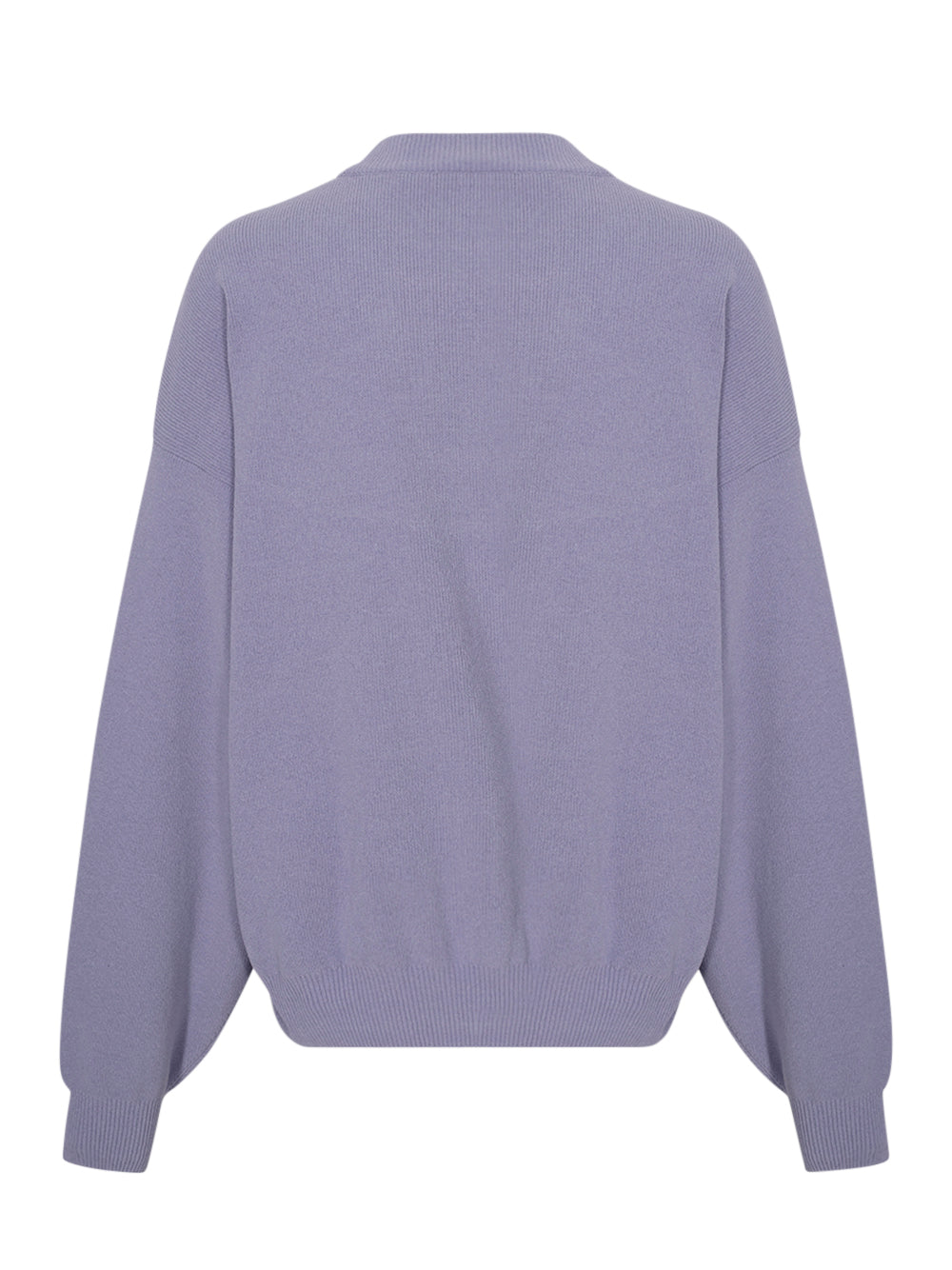 Embossed Logo Ribbed Pullover (Lavender Grey)