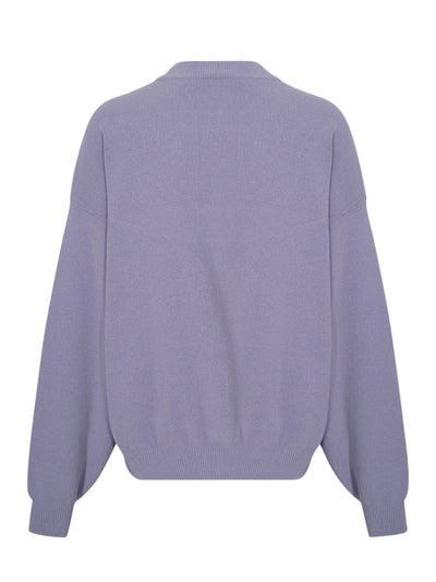 Embossed Logo Ribbed Pullover (Lavender Grey)