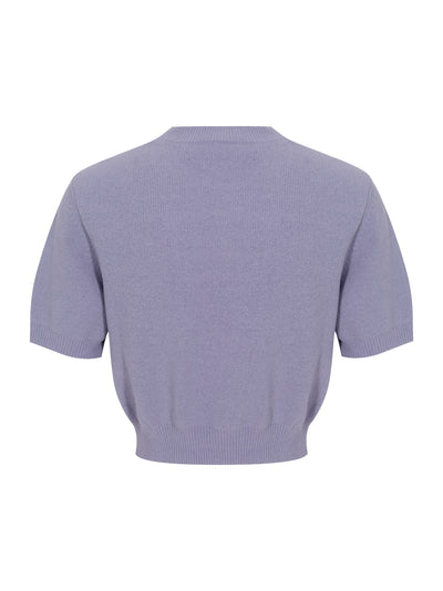 Logo-Embossed Ribbed Chenille Sweater (Lavender Grey)