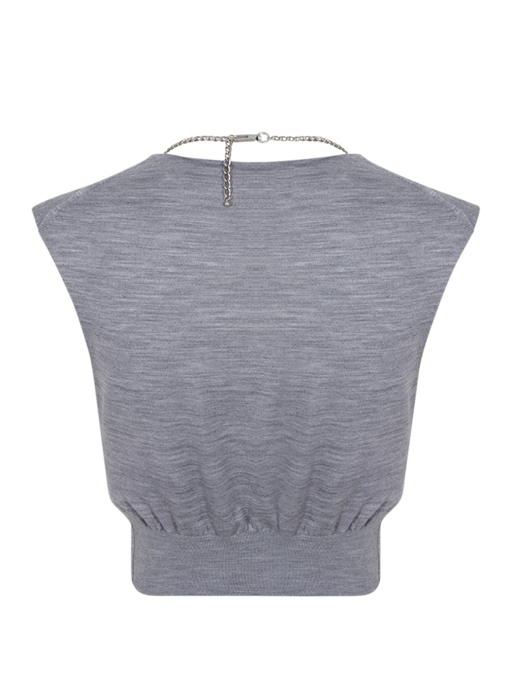 Sleeveless Deep V-neck Top Heather Grey
