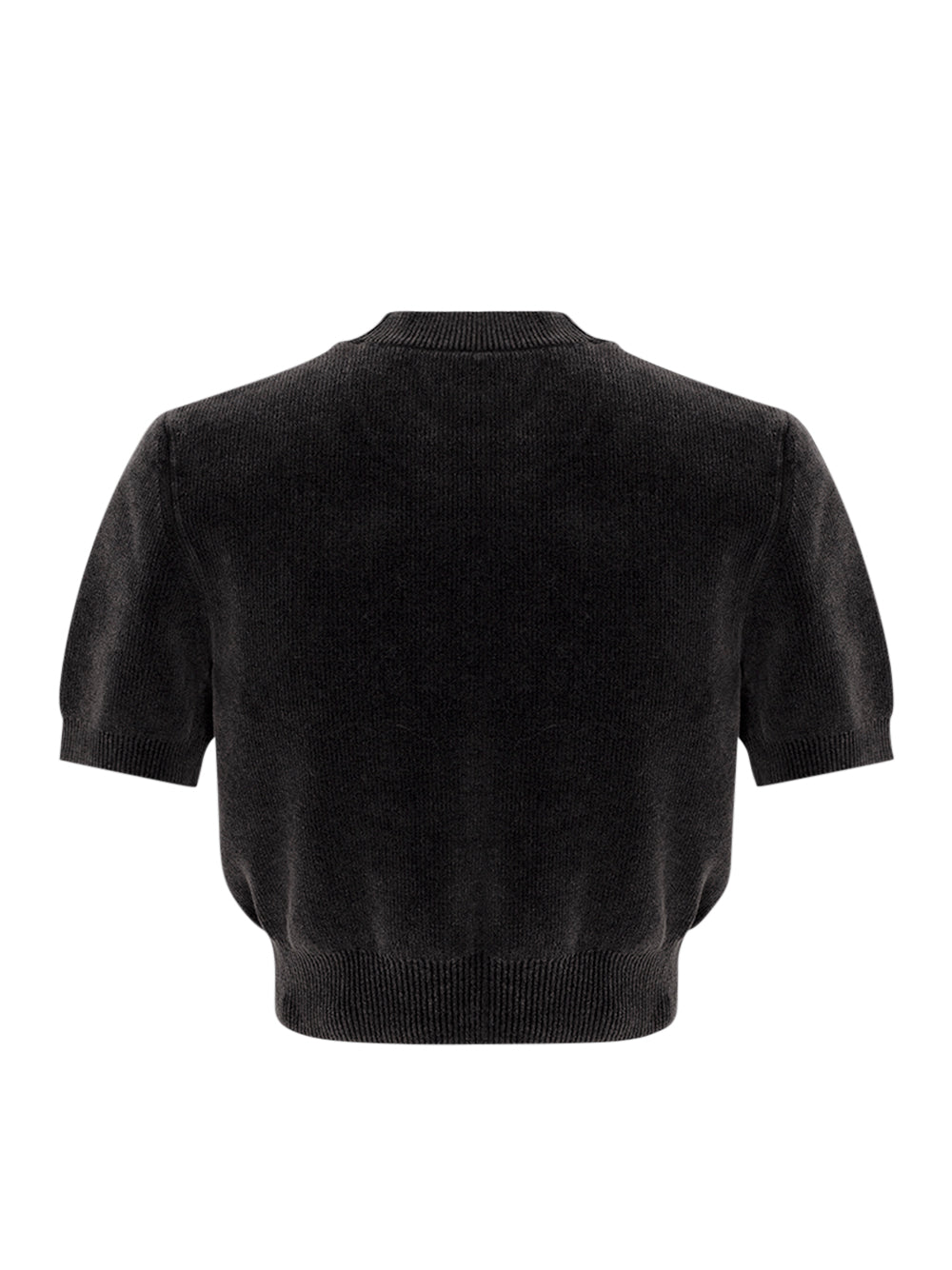 Ss Crewneck Tee W/ Embossed Logo Washed Black