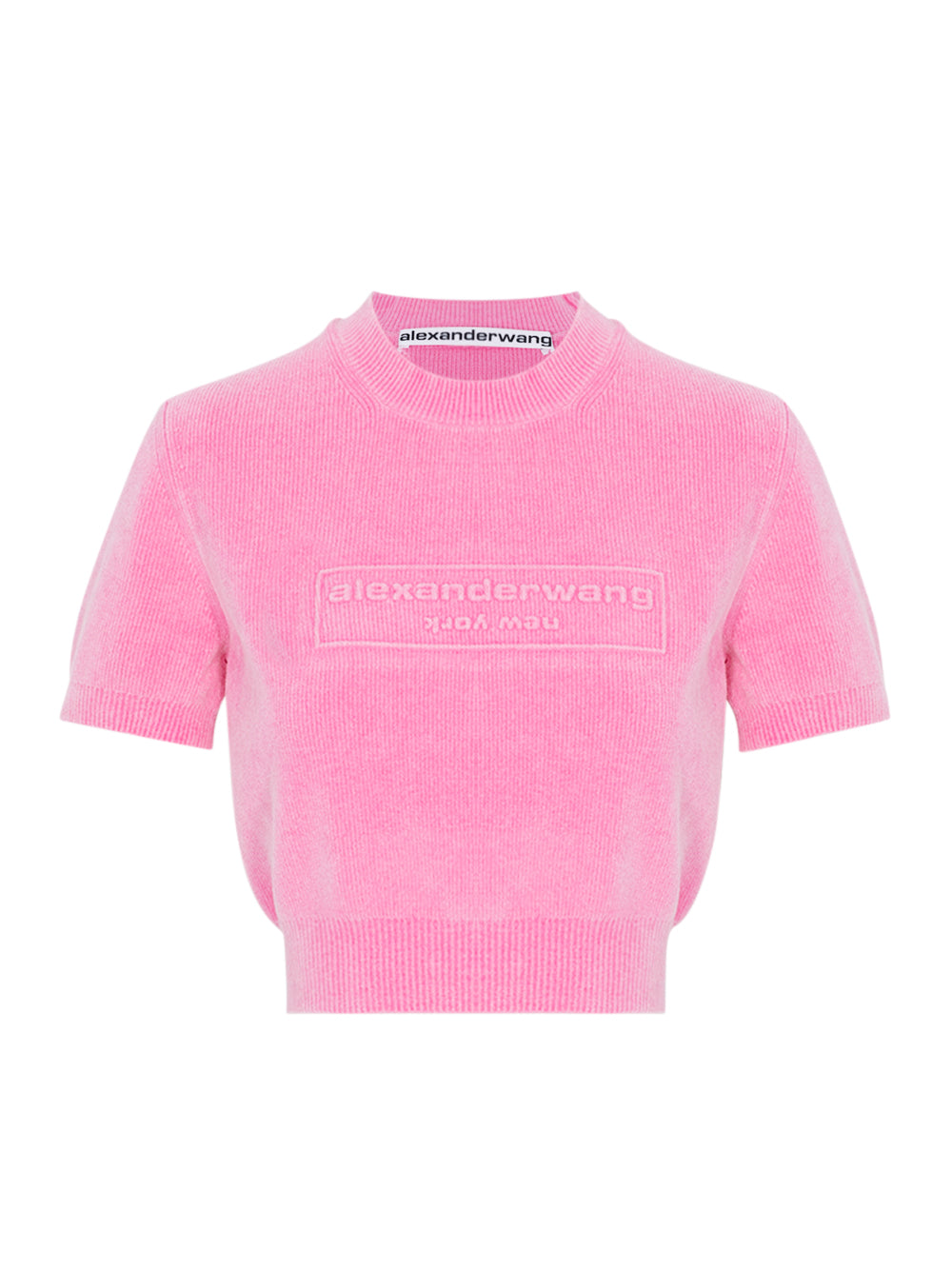 Ss Crewneck Tee W/ Embossed Logo Washed Lotus