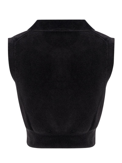 Cotton-Blend Chenille Logo Polo (Washed Black)