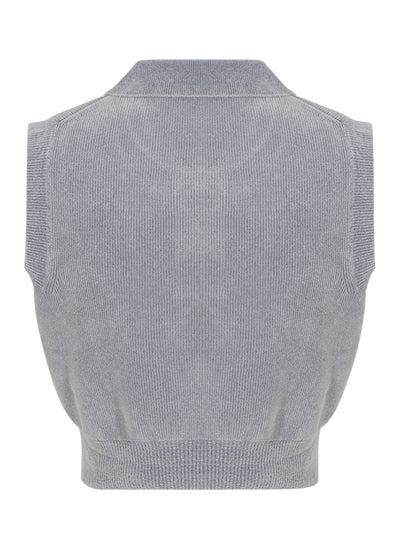 Cotton-Blend Chenille Logo Polo (Washed Grey)
