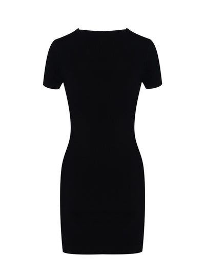 Logo Nameplate Bodycon Minidress (Black)