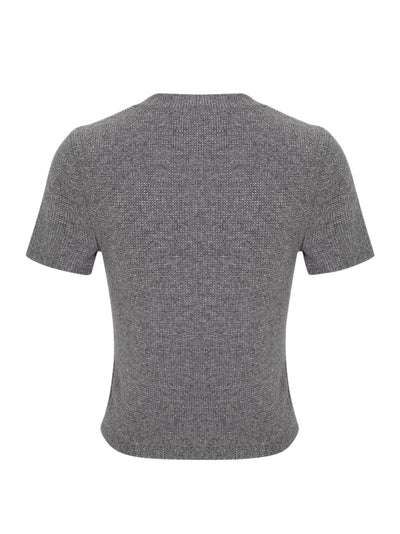 Clear Bead Hotfix Crewneck Tee (Heather Grey)