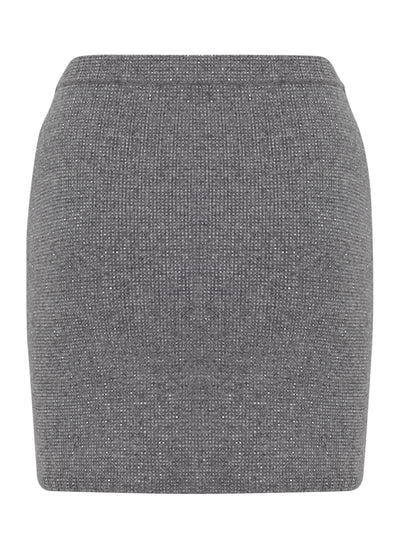 Wool-Blend Hotfix Miniskirt (Heather Grey)