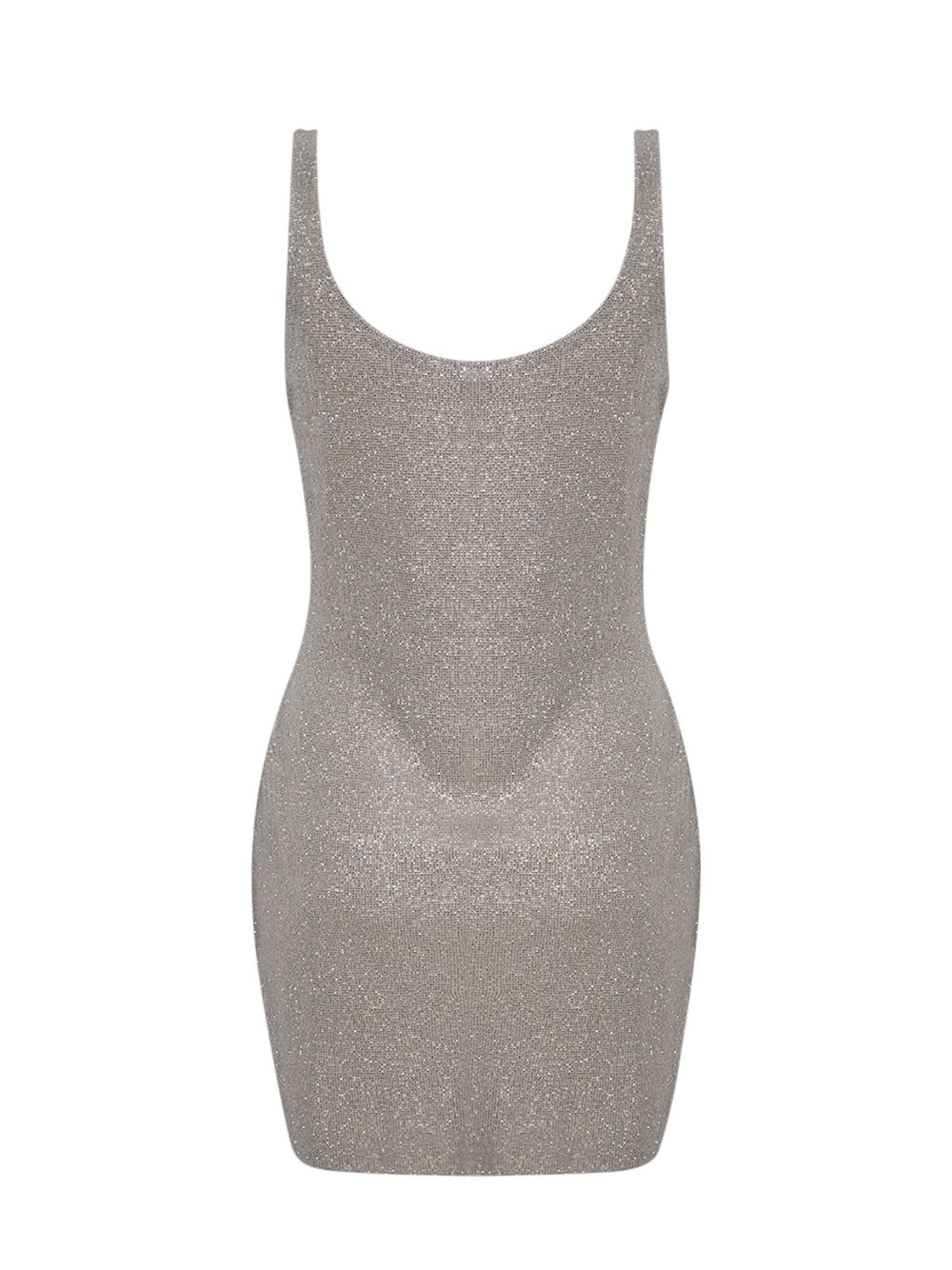 Clear Bead Hotfix Mini Dress (Champagne)