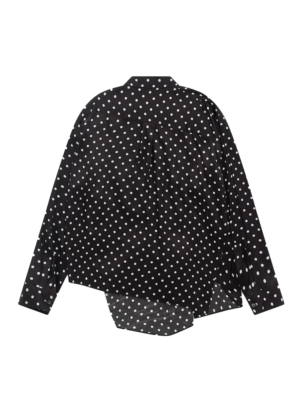 Asymmetric Polka Dot Shirt Black/white