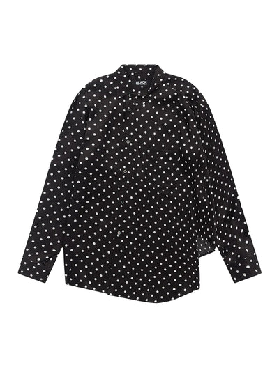Asymmetric Polka Dot Shirt Black/white