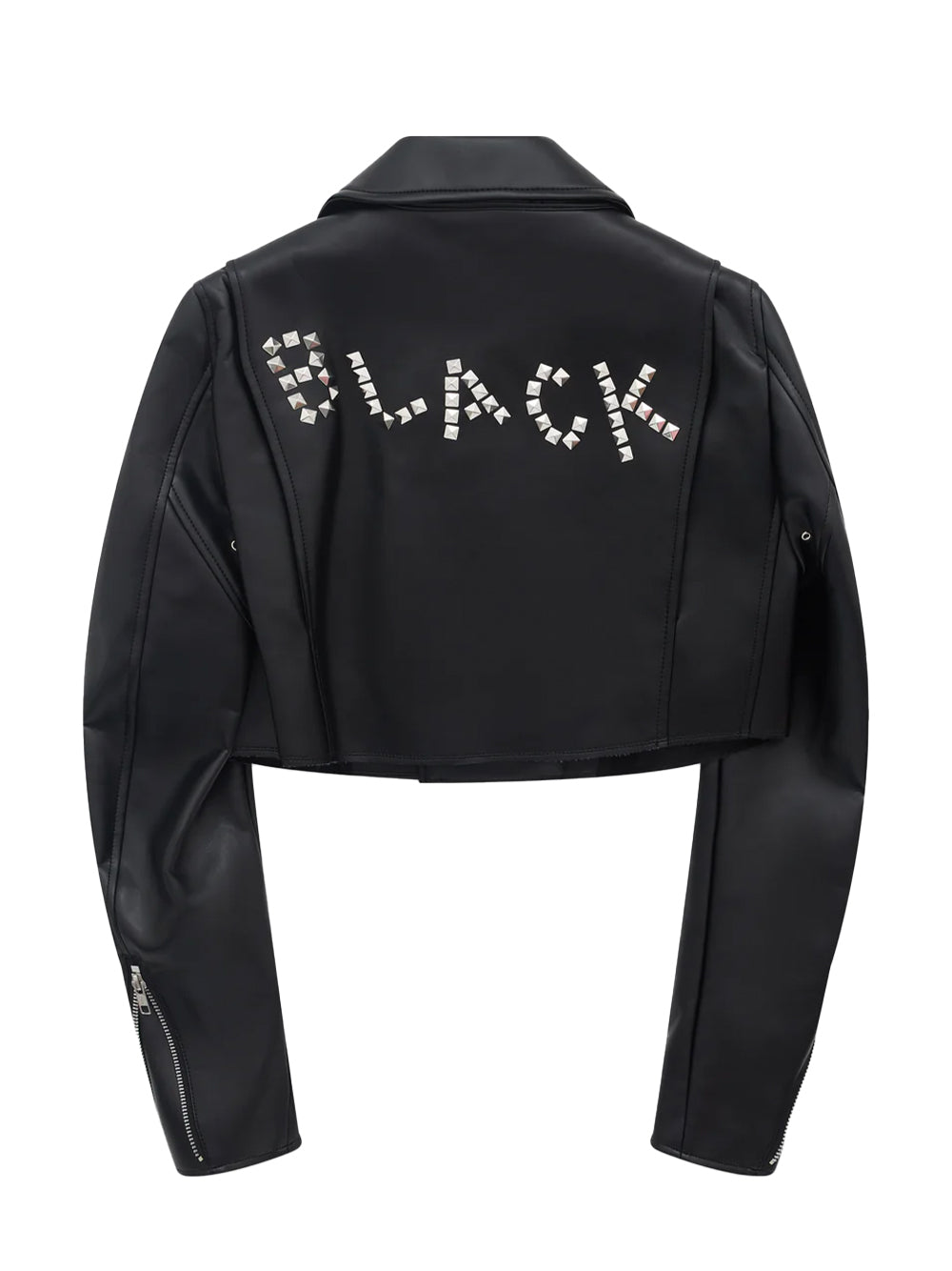 Cropped Biker Jacket (Black)