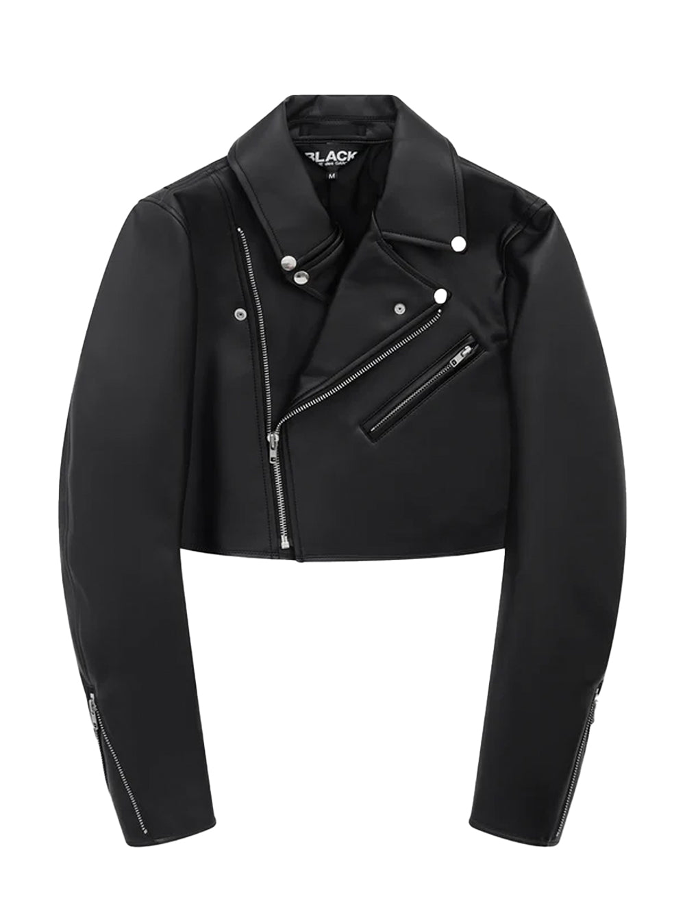 Cropped Biker Jacket Black