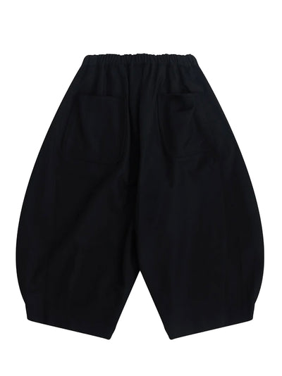 Wide Leg Cropped Trousers Black