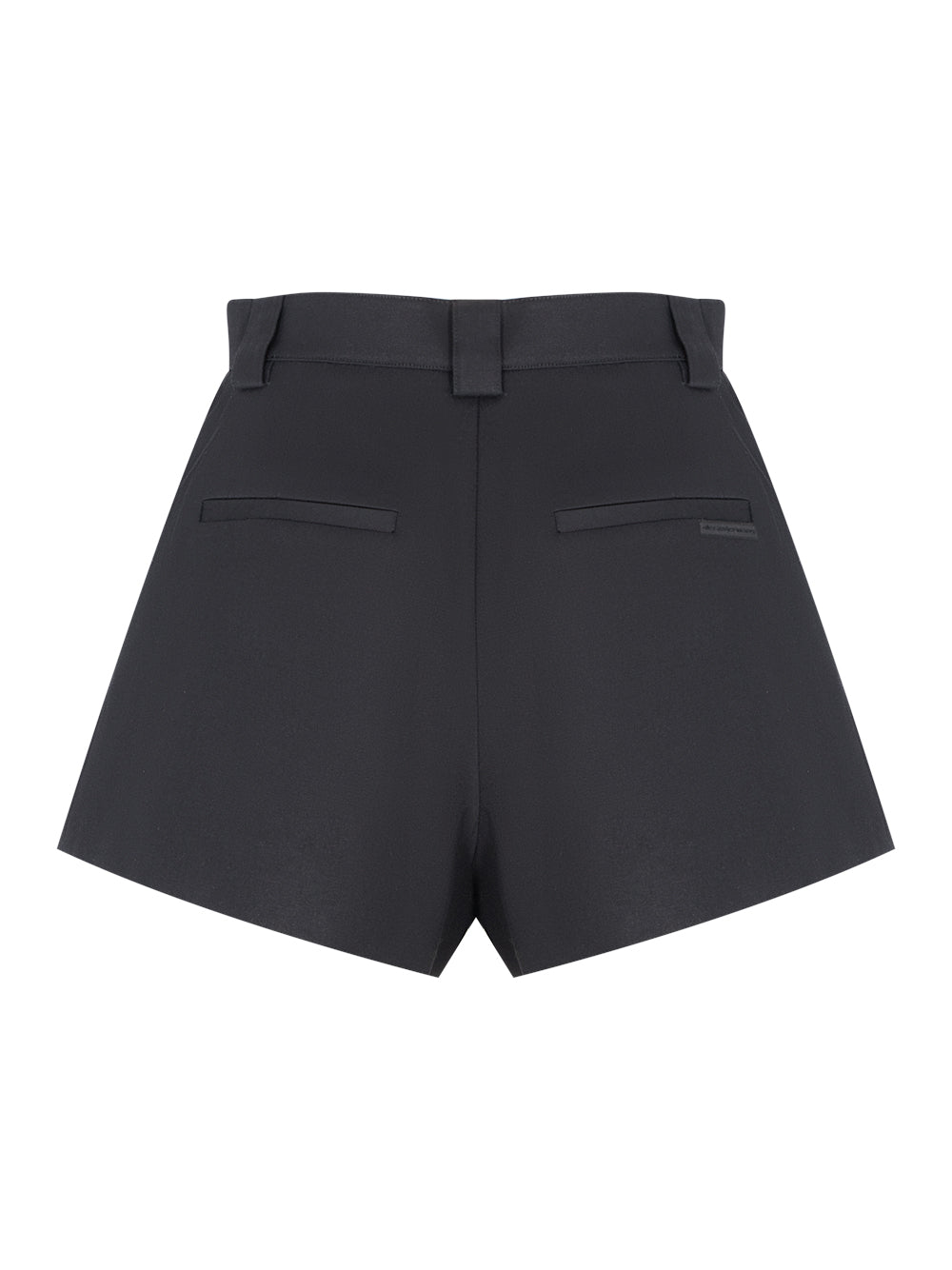 Flared Short With Double Pleat Front Black