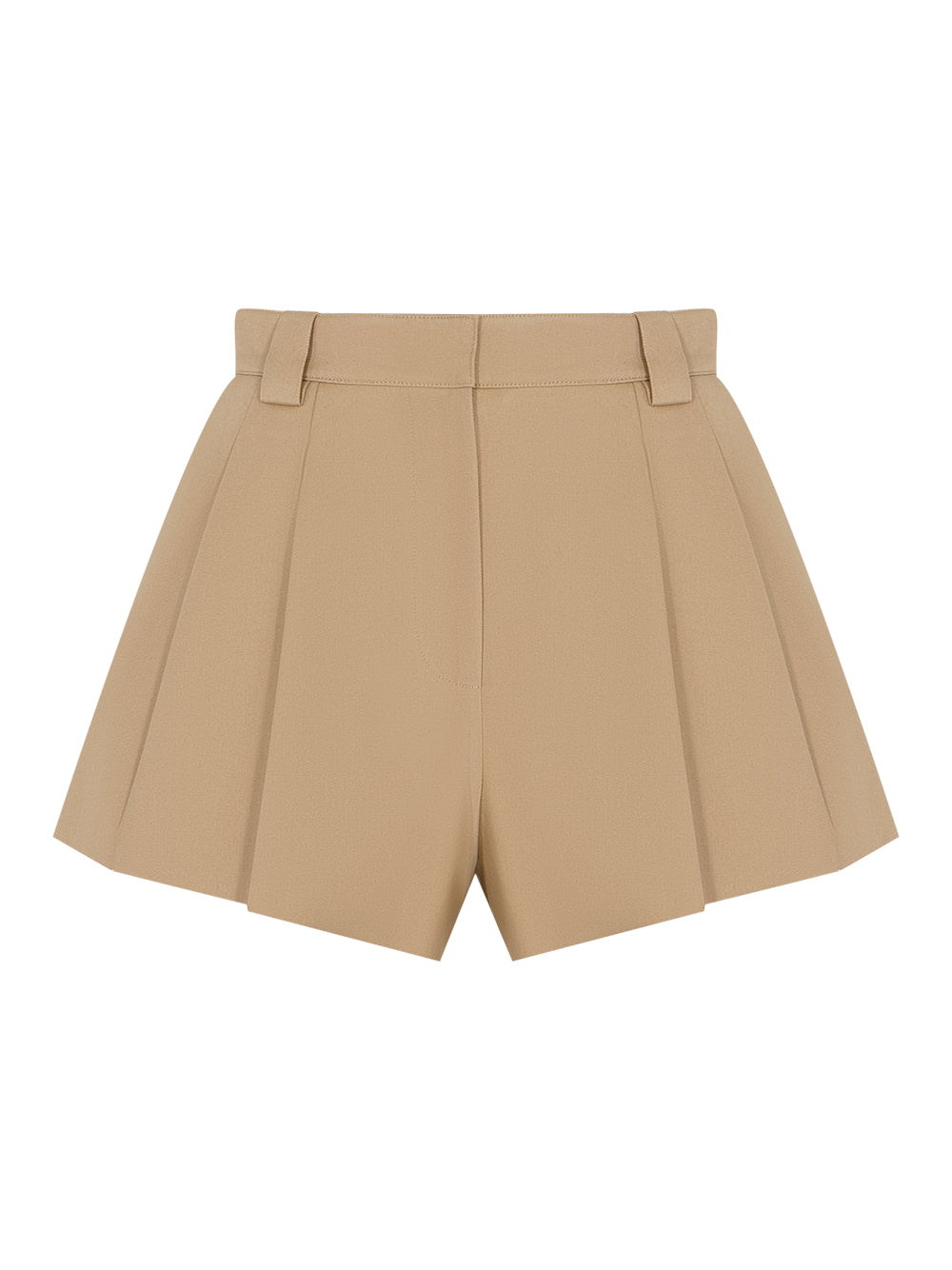 Flared Short With Double Pleat Front Chino