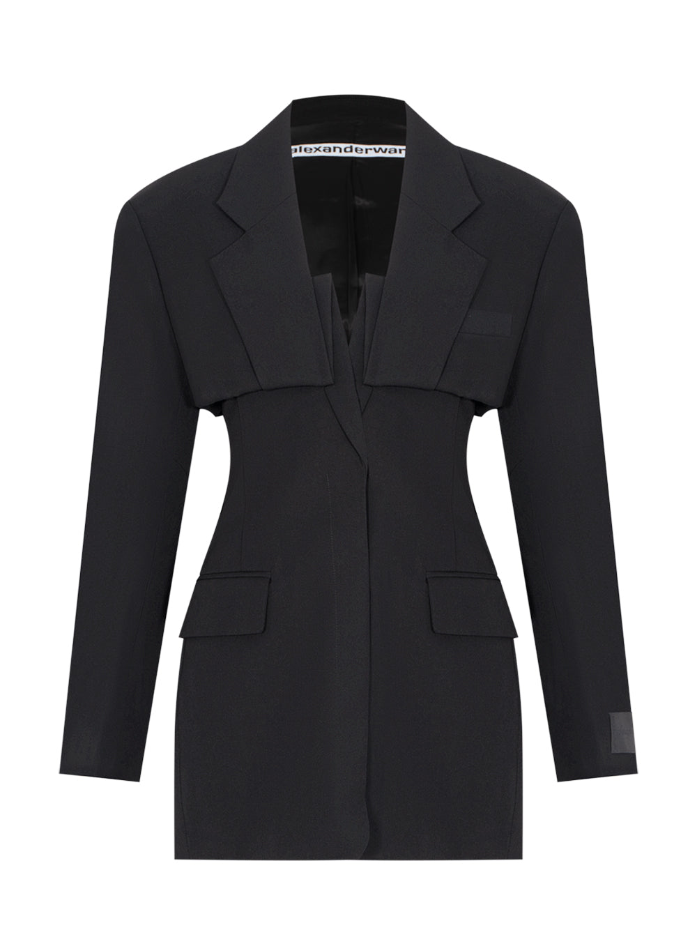 Mini Jacket Dress With Tucked Up Overlayer Black