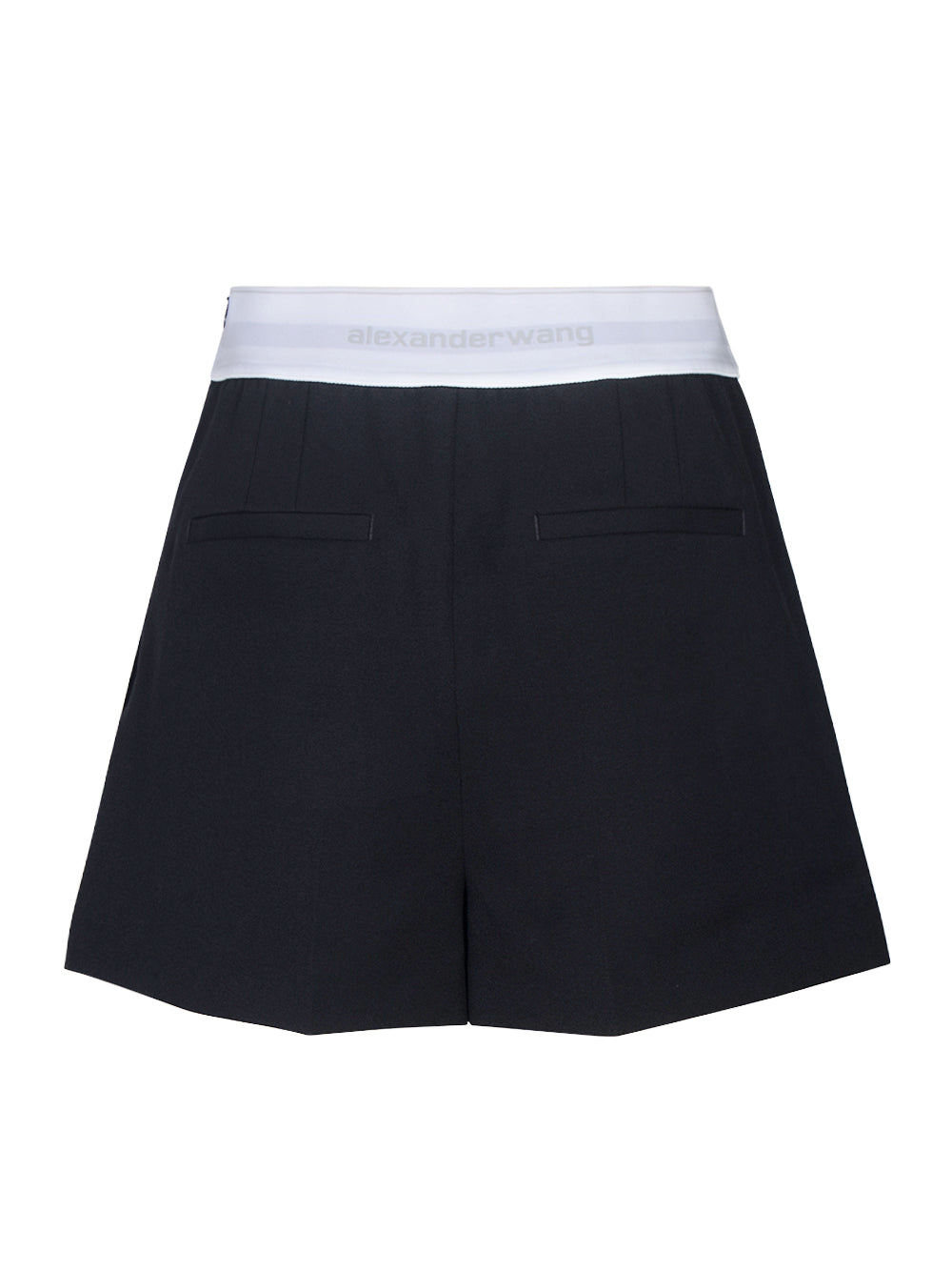 High Waisted Pleated Short With Logo Elastic Black