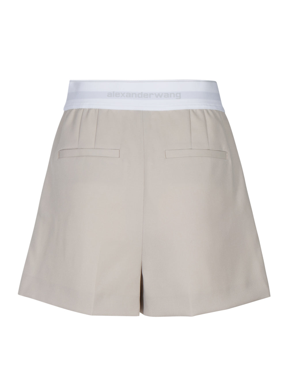 High Waisted Pleated Short With Logo Elastic Feather