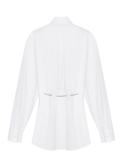 Button Up Shirt With Hardware (White)