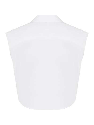 Women Button Up Shirt With Logo Nameplate (White)