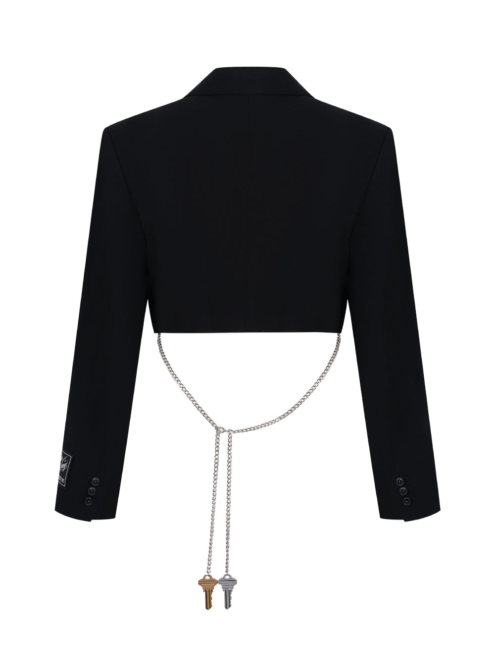 Wool-Blend Raw-Edged Blazer (Black)