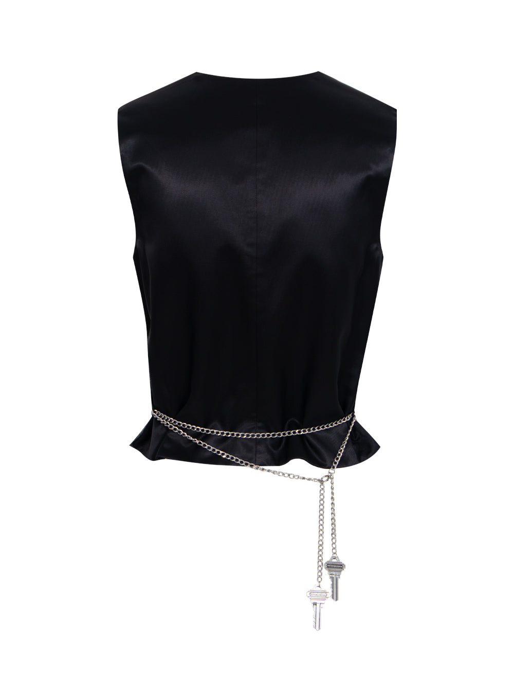Wool-Blend Vest With Chain-Link (Dark Grey Melange)