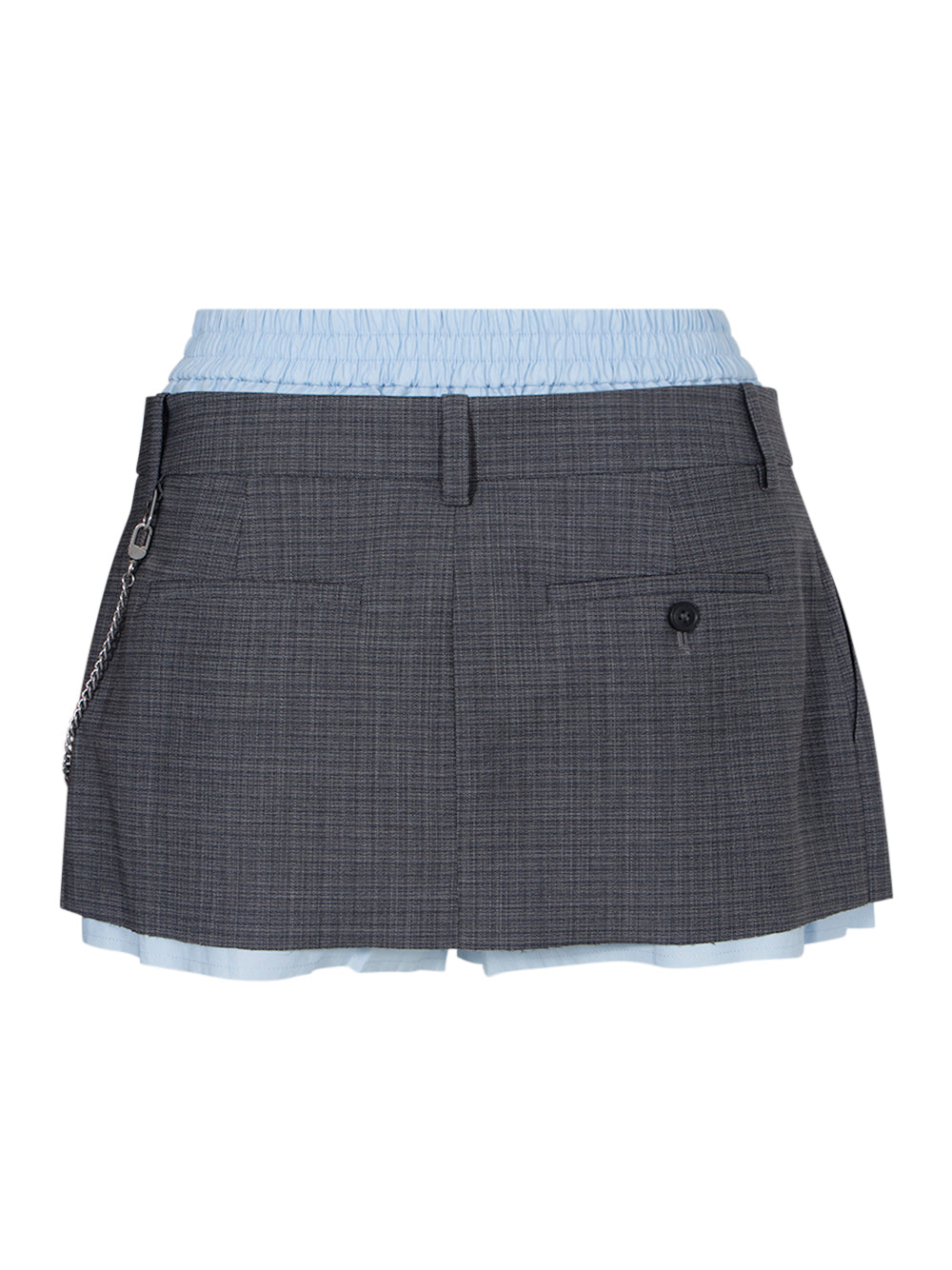 Wool-Blend Miniskirt (Grey Melange/Oxford Blue)
