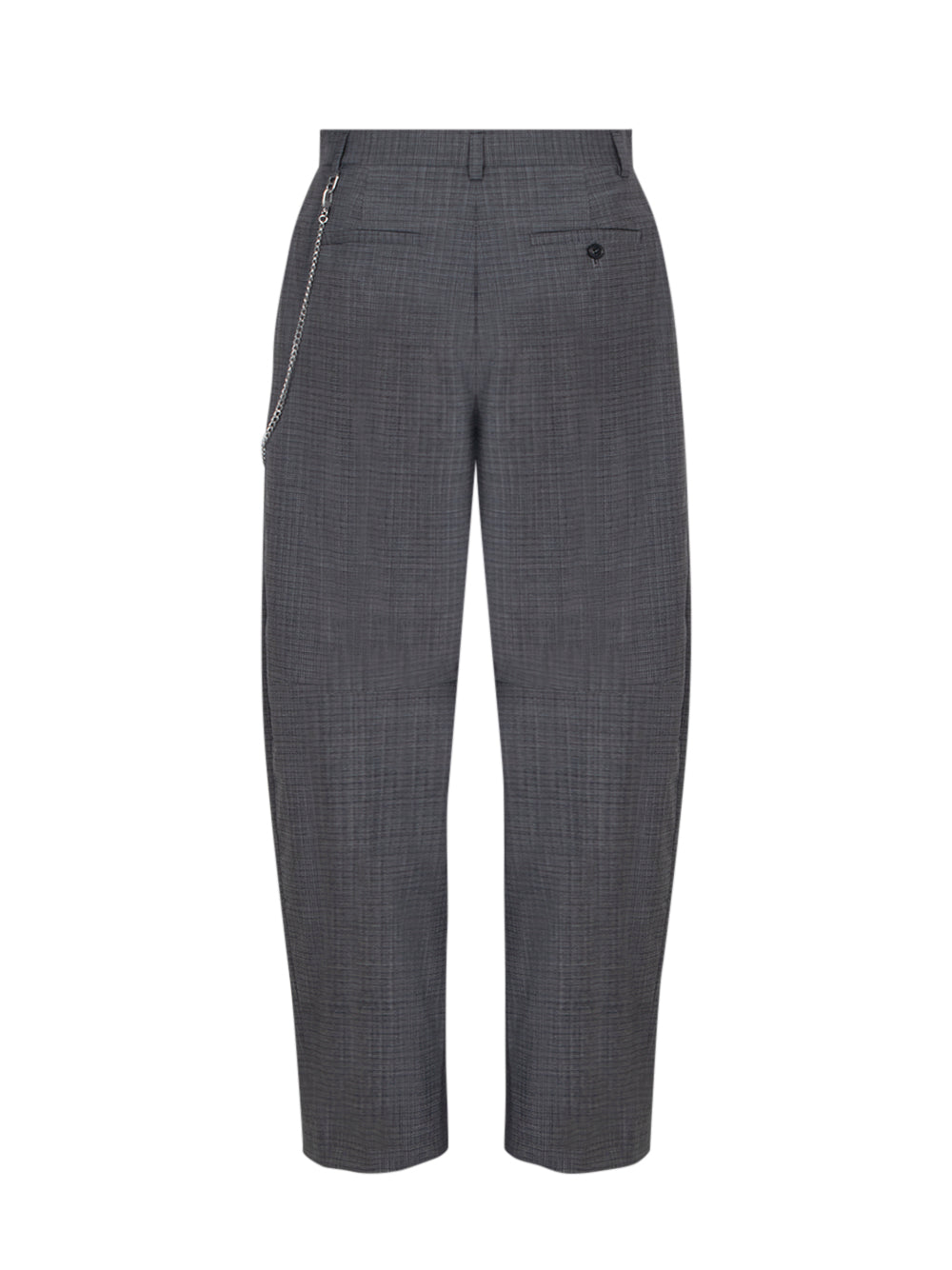 Wool-Blend Mid-Rise Pants (Dark Grey Melange)