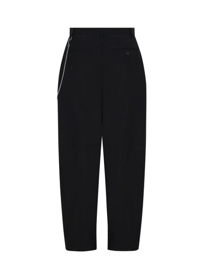 Women Wool-Blend Mid-Rise Pants (Black)