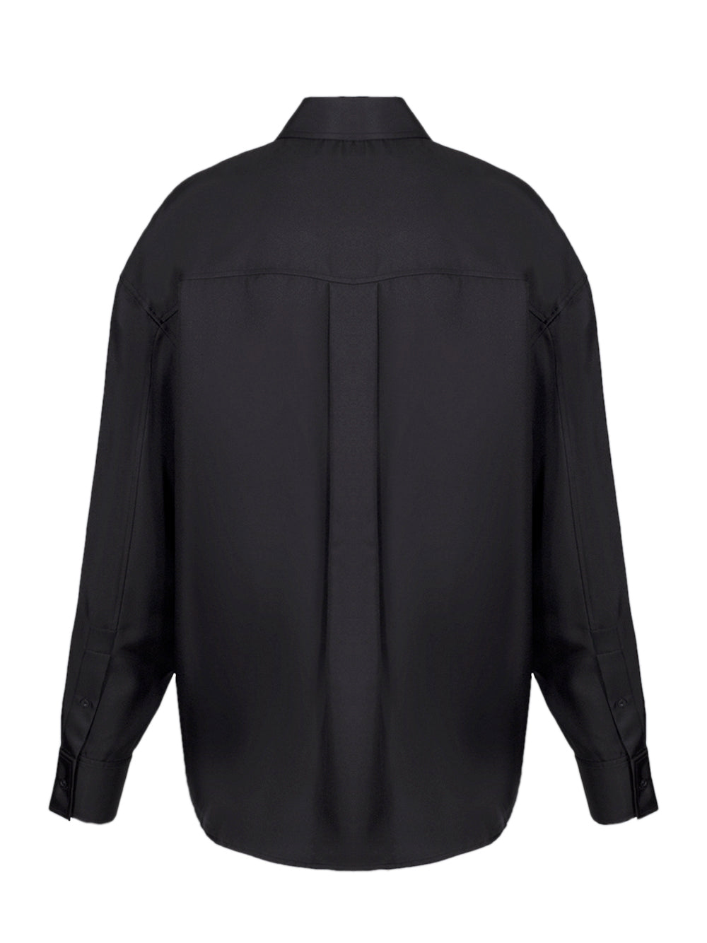 Silk Slashed Sleeve Shirt (Black)