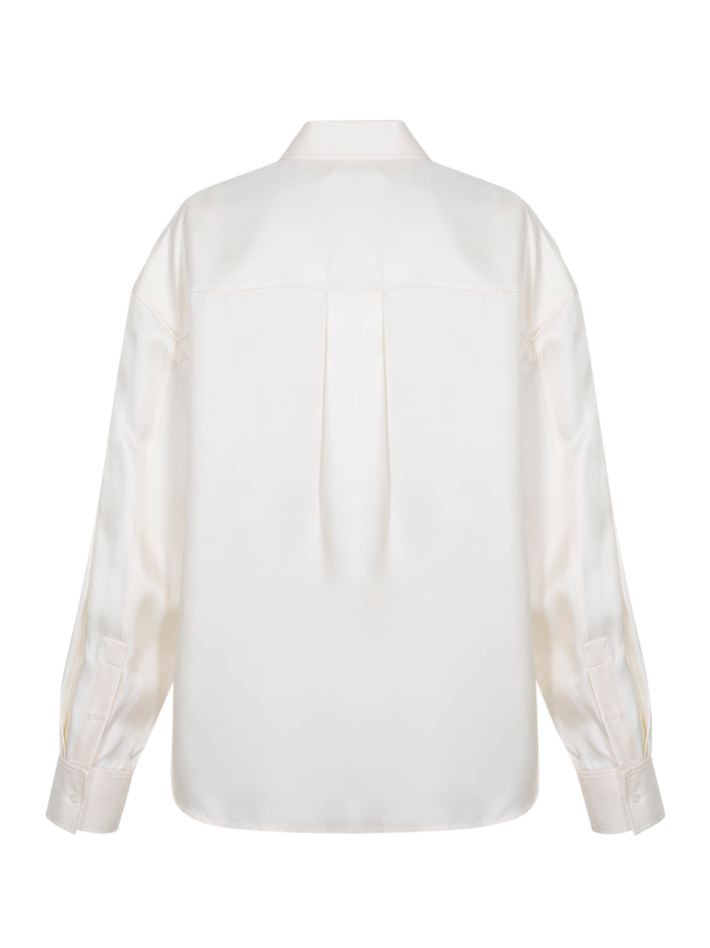 Silk Slashed Sleeve Shirt (Ivory)
