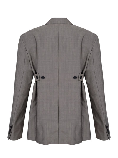 Wool Mohair Blazer (Mink Melange)