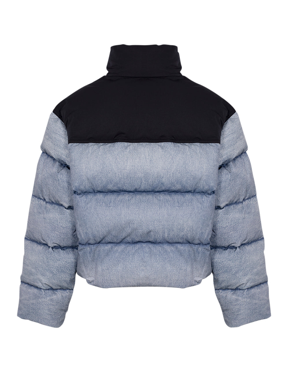 Trompe-L’Oeil Denim Puffer Jacket (Blue/Black)