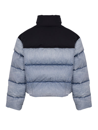 Trompe-L’Oeil Denim Puffer Jacket (Blue/Black)