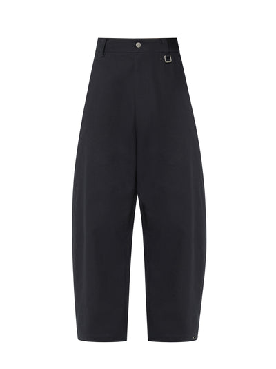 Washed Canvas Trouser Black