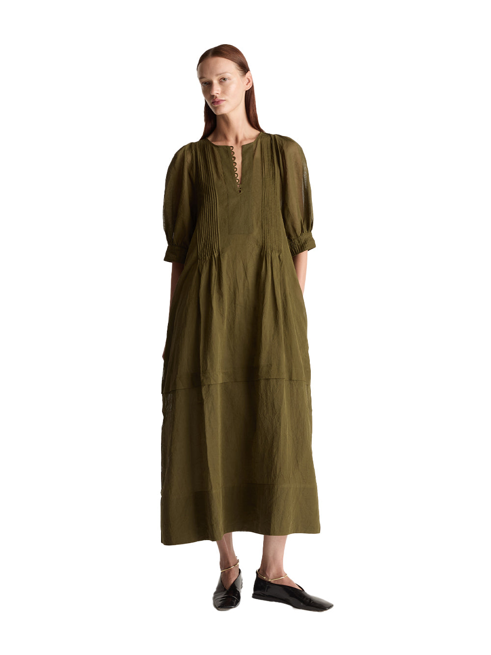 Skye Short Sleeve Dress Forest
