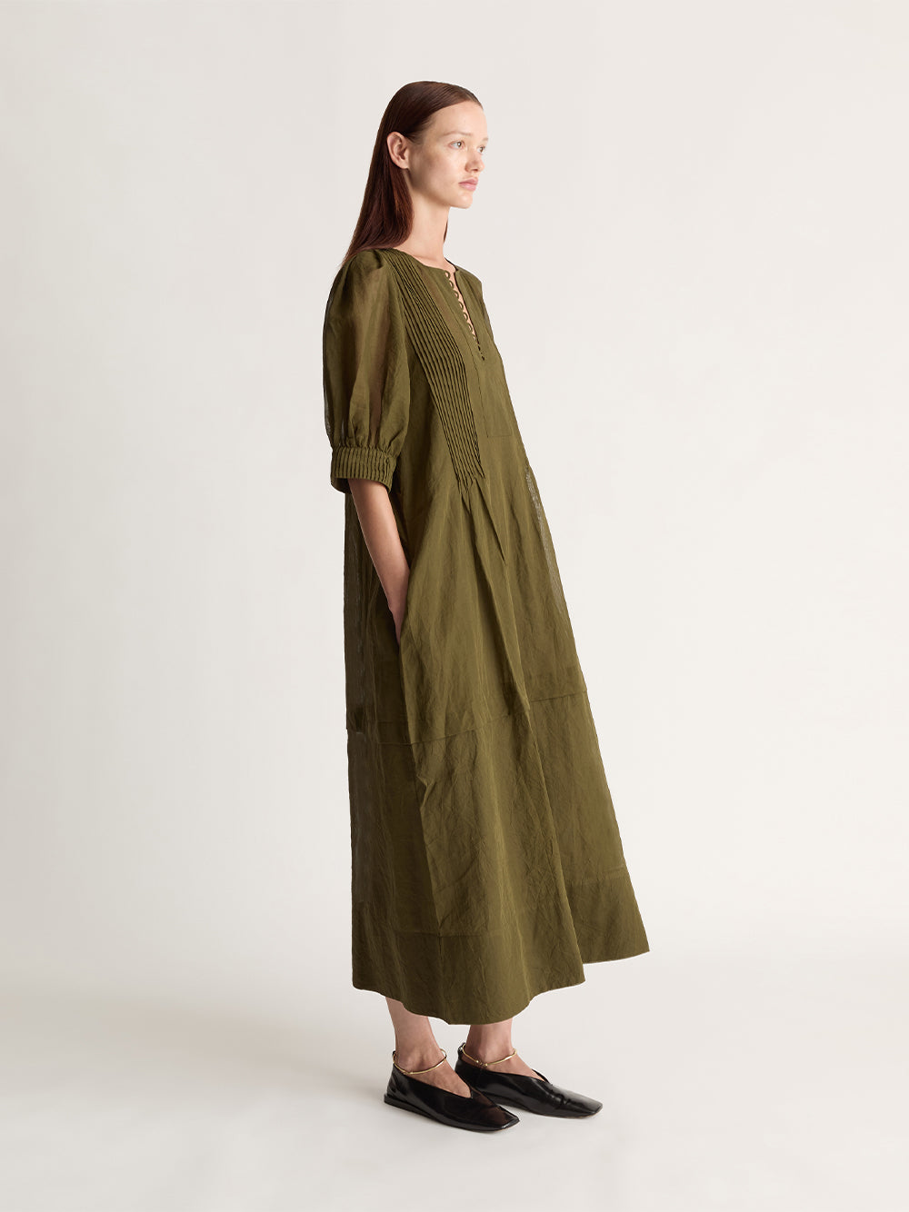 Skye Short Sleeve Dress Forest