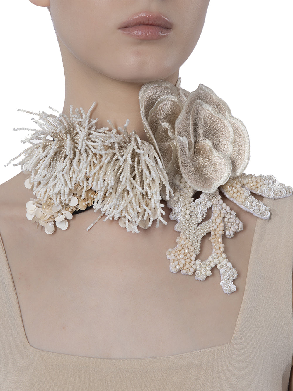 Embellished Necklace Ecru