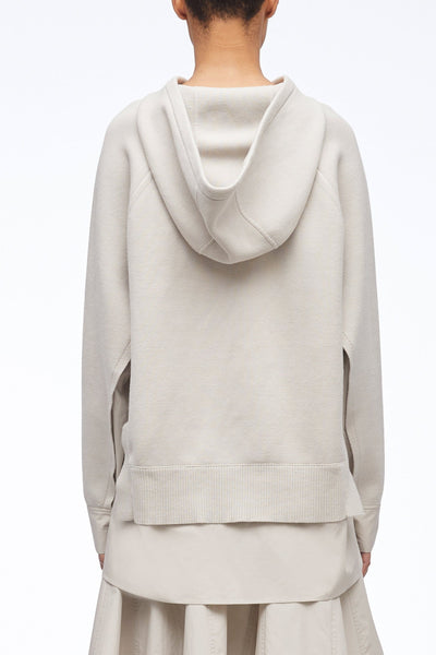 Full Milano Poplin Oversized Hoodie Concrete