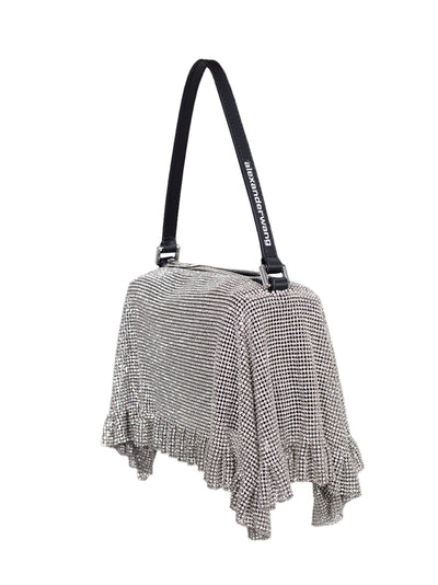 Divina Pochette Crystal Mesh (White)