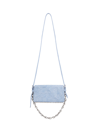 Ricco Crushed Flap Bag Leather Slim (Blue)