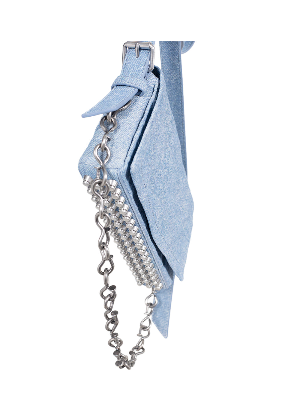 Ricco Crushed Flap Bag Leather Slim (Blue)